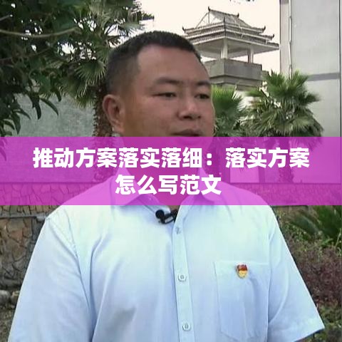 推動方案落實落細:落實方案怎么寫范文