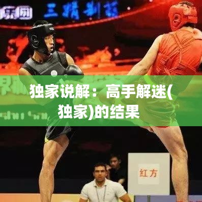 獨家說解:高手解迷(獨家)的結(jié)果