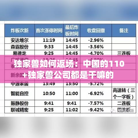獨(dú)家獸如何返場(chǎng):中國(guó)的110+獨(dú)家獸公司都是干嘛的
