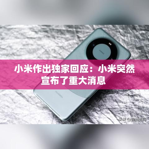 小米作出獨(dú)家回應(yīng):小米突然宣布了重大消息
