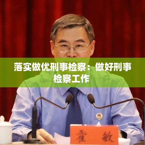 落實做優刑事檢察:做好刑事檢察工作