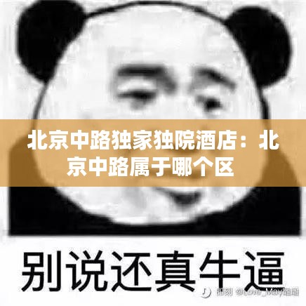 北京中路獨家獨院酒店:北京中路屬于哪個區