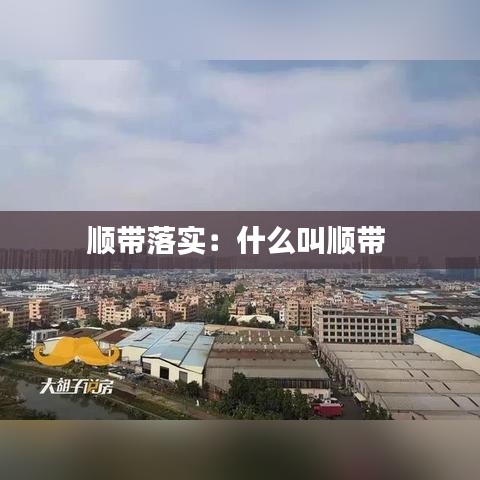 順帶落實:什么叫順帶
