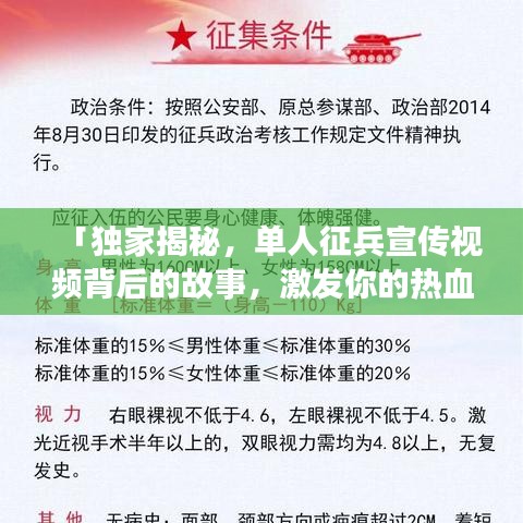 「獨(dú)家揭秘,單人征兵宣傳視頻背后的故事,激發(fā)你的熱血青春!」
