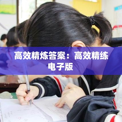 高效精煉答案:高效精練電子版