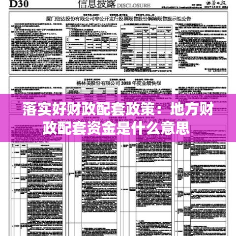 落實好財政配套政策:地方財政配套資金是什么意思