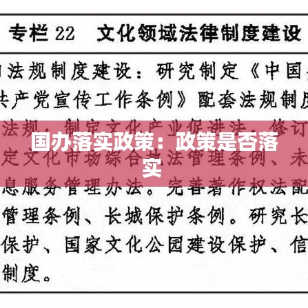 國辦落實政策:政策是否落實