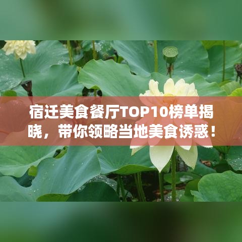 宿遷美食餐廳TOP10榜單揭曉,帶你領略當地美食誘惑!