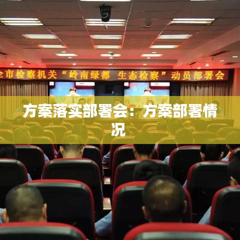 方案落實(shí)部署會(huì):方案部署情況