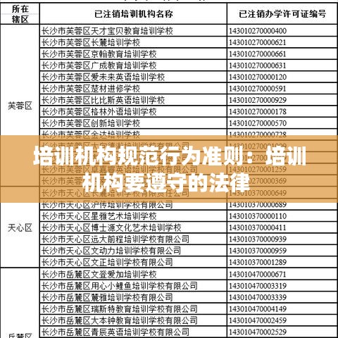 培訓機構規范行為準則:培訓機構要遵守的法律