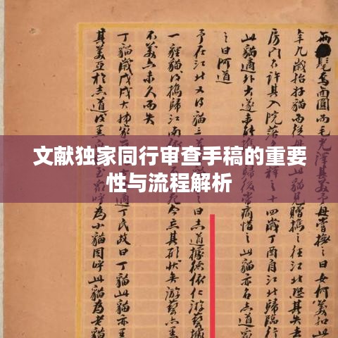 文獻(xiàn)獨(dú)家同行審查手稿的重要性與流程解析