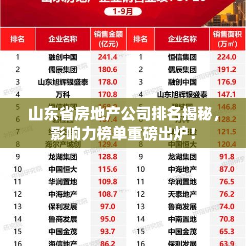 山東省房地產(chǎn)公司排名揭秘,影響力榜單重磅出爐!