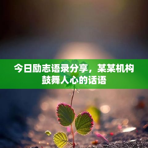 今日勵志語錄分享,某某機構鼓舞人心的話語